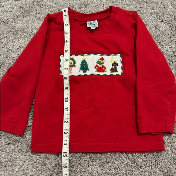 Boys 3T Grinch Smock Long Sleeve Tee - Picture 2 of 3
